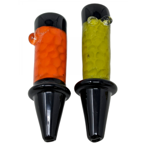 3" HoneyComb Chillum W/ Black Tube Joint (Pack Of 2) [SG4001]